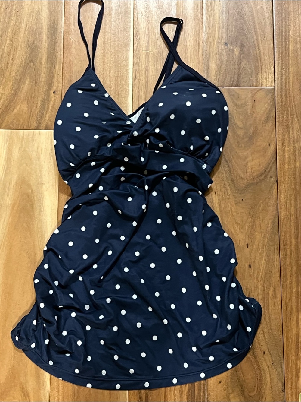 Maternity Navy Polka Dot tankini Swimsuit